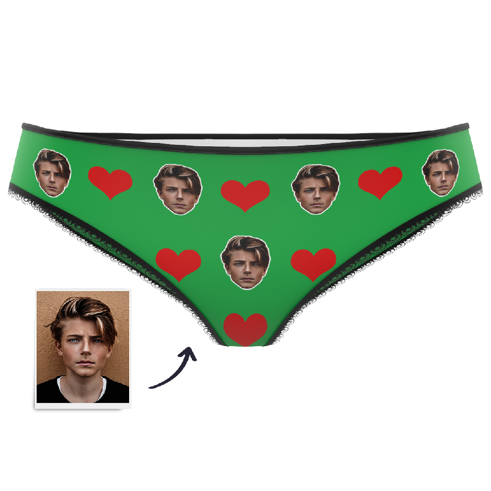 Valentine's Day Gift Heart - Custom Face Panties Underwear-Blongser