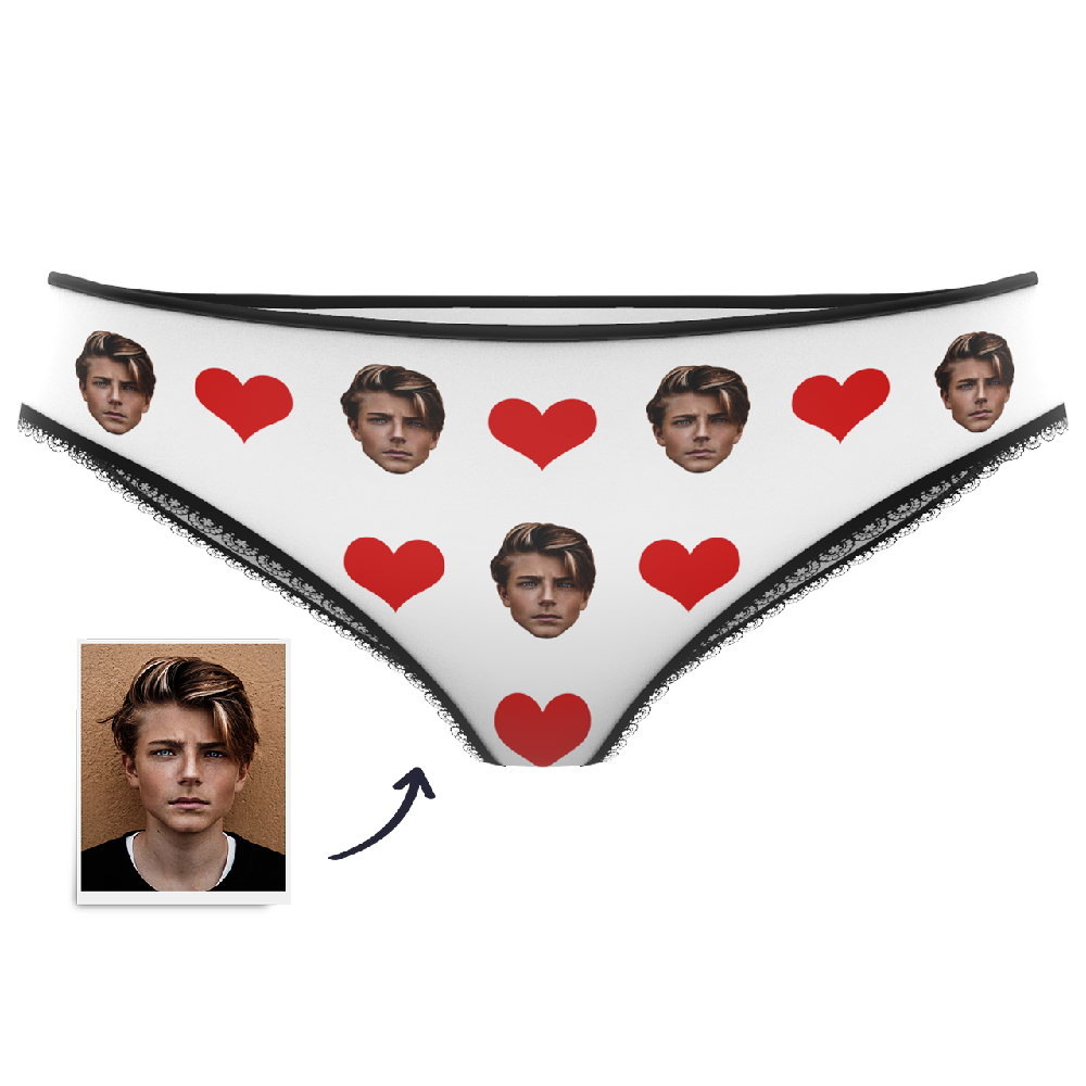 Valentine's Day Gift Heart - Custom Face Panties Underwear-Blongser