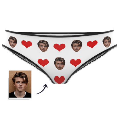 Valentine's Day Gift Heart - Custom Face Panties Underwear-Blongser