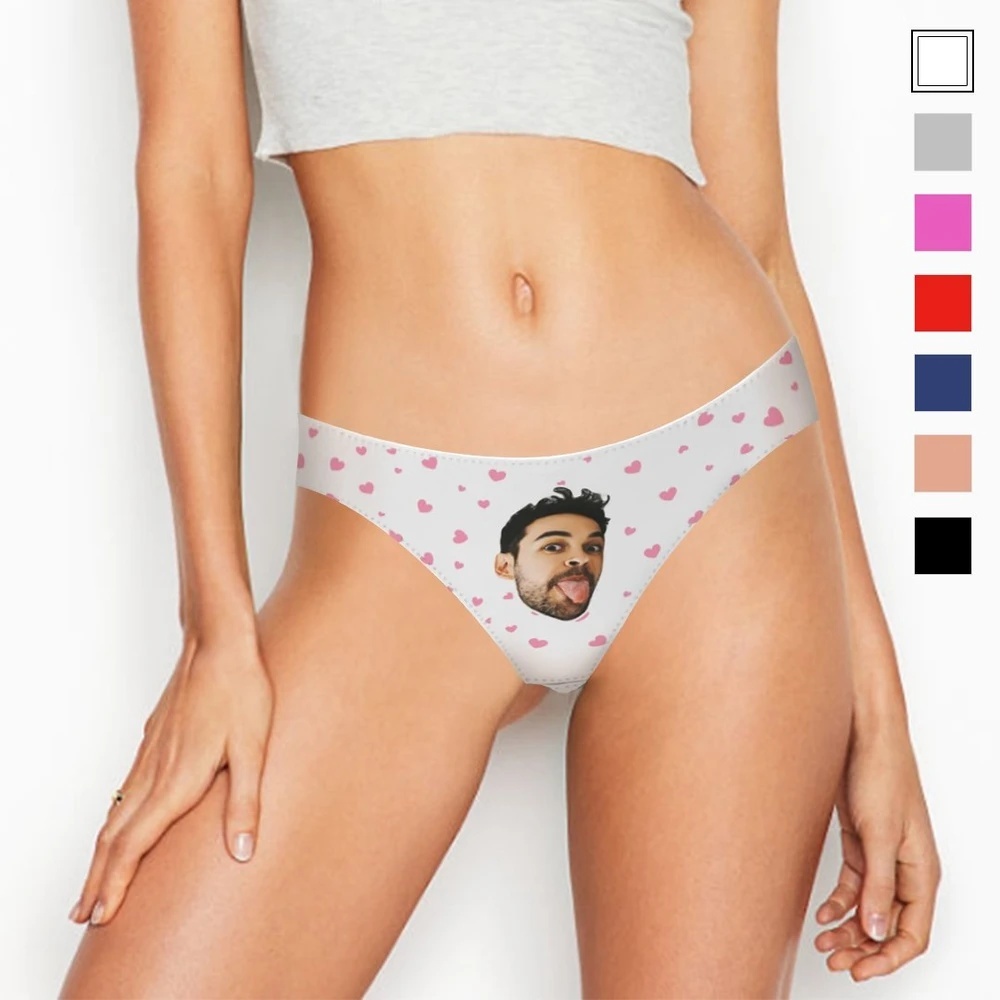 Custom Face Thong Little Heart Women Panties - 6 Colors-Blongser