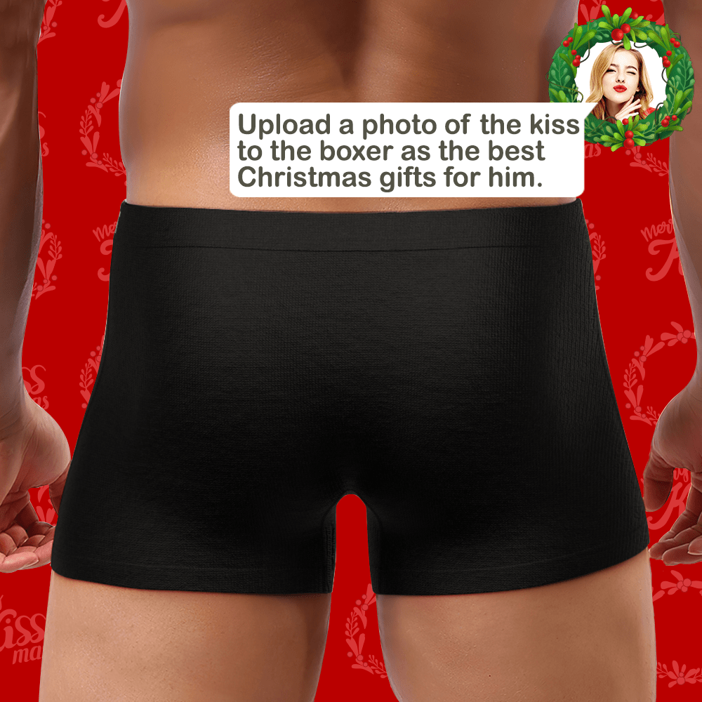 Custom Girlfriend Hugs Boxer Shorts Christmas Gift For Him-Blongser