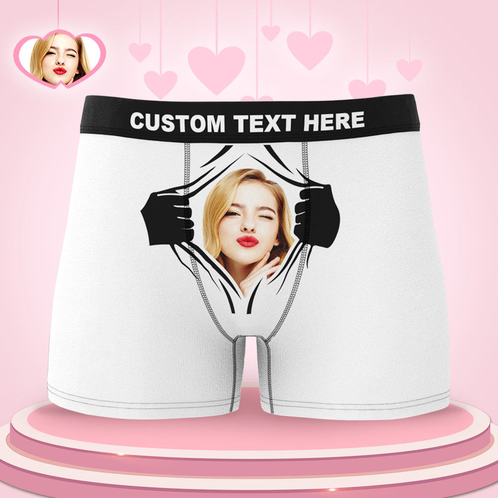 MEN'S FACE ON TEARING CUSTOM BOXER SHORTS-Blongser