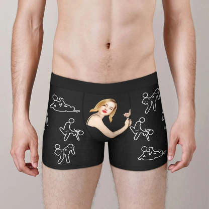 Personalize Face Boxer Custom Sexy Naughty Underwear Gifts for Him-Blongser