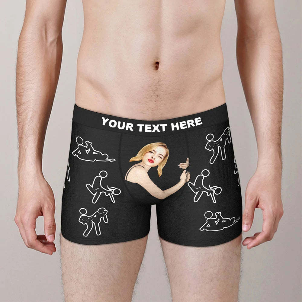 Personalize Face Boxer Custom Sexy Naughty Underwear Gifts for Him-Blongser