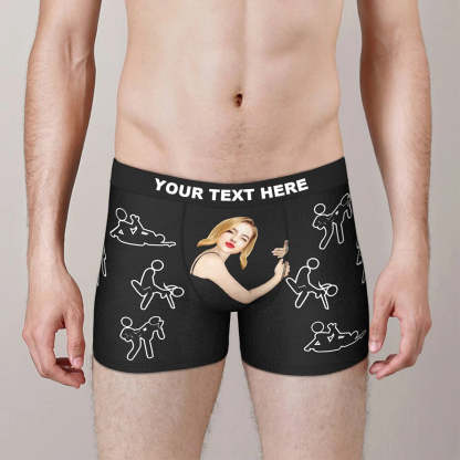 Personalize Face Boxer Custom Sexy Naughty Underwear Gifts for Him-Blongser
