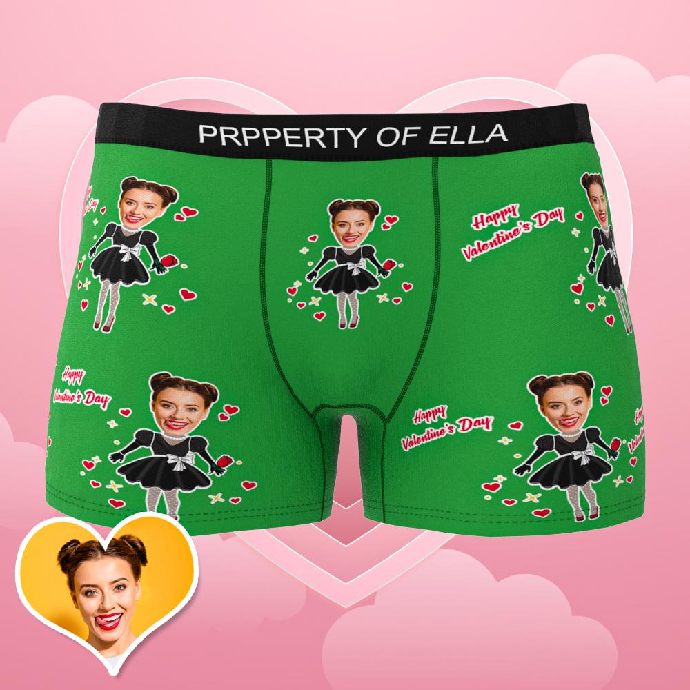 Custom Photo Boxer Men's Heart Face Underwear Couple Gifts AR View-Blongser