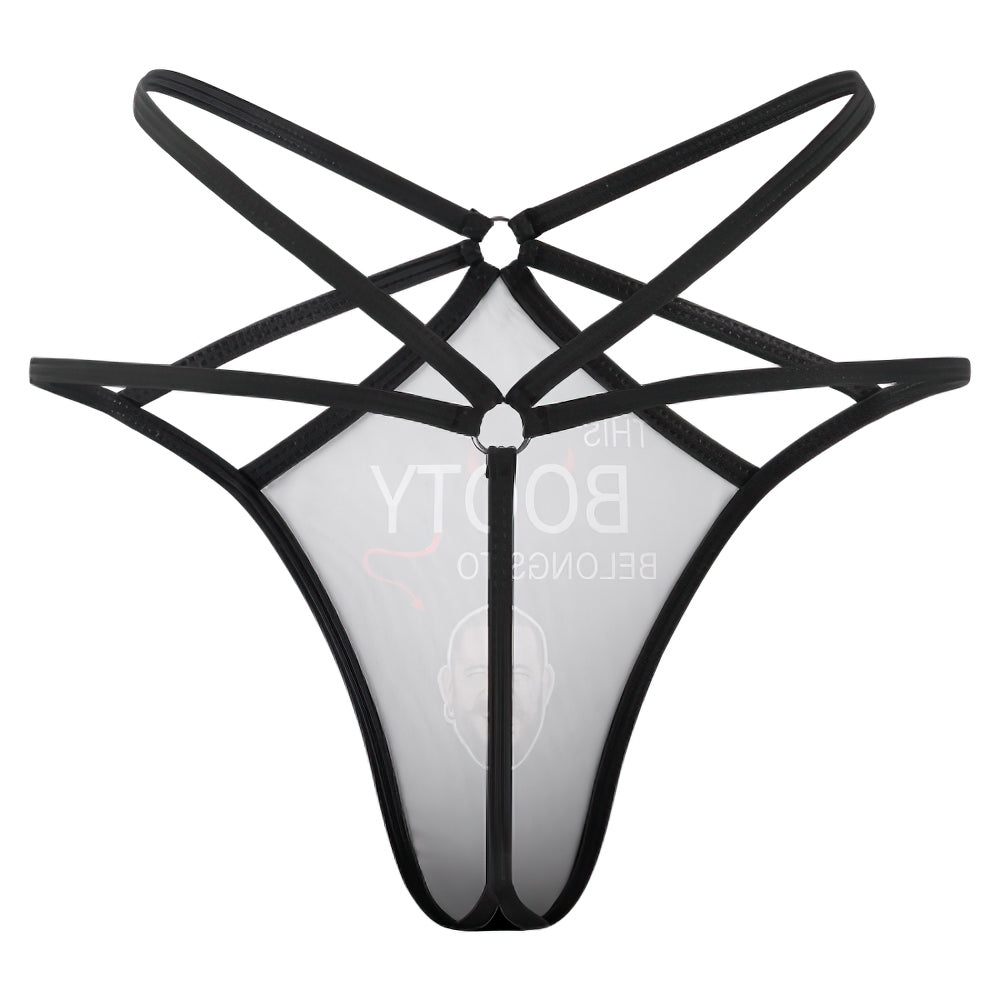 Custom Face Thong Personalized Belongs To Me Women's Funny Sexy Thongs-Blongser