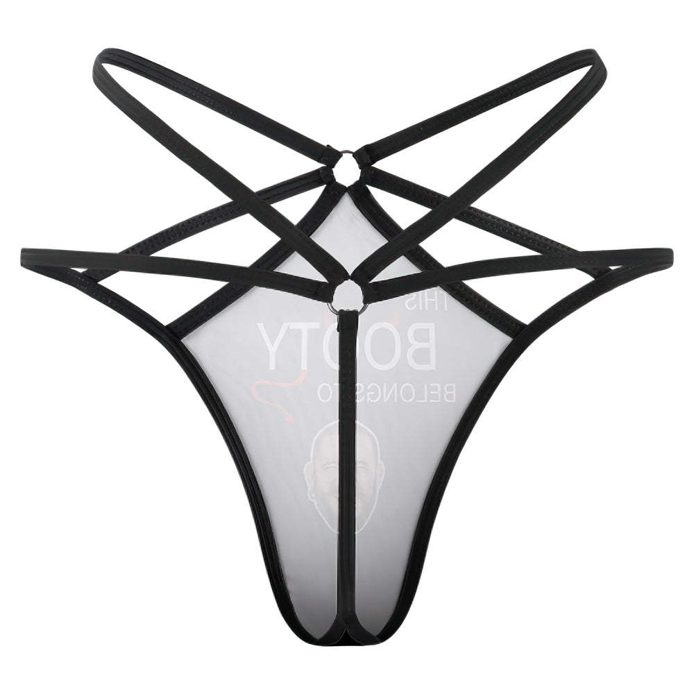Custom Face Thong Personalized Belongs To Me Women's Funny Sexy Thongs-Blongser