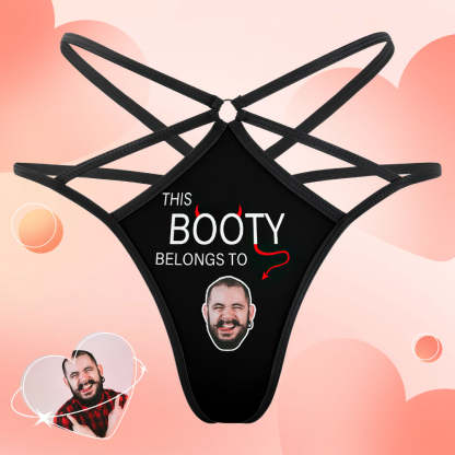 Custom Face Thong Personalized Belongs To Me Women's Funny Sexy Thongs-Blongser