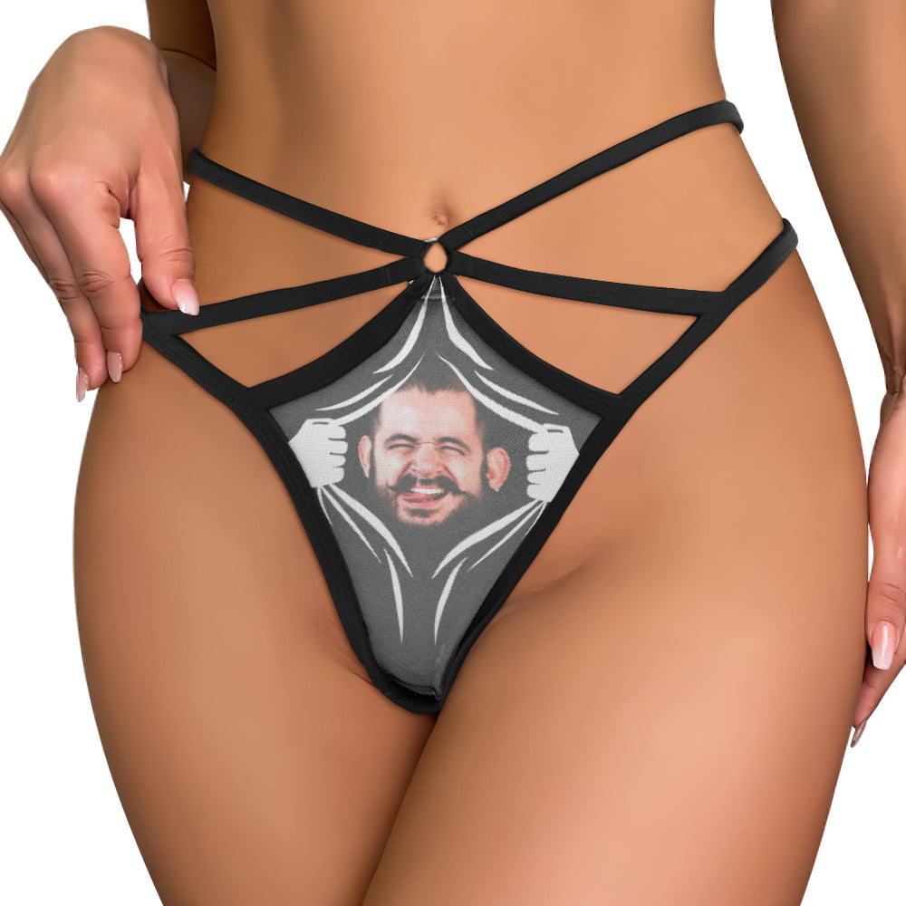 Custom Face Thong Personalized Face Tear Sexy Funny Women's Thongs Female Boxer