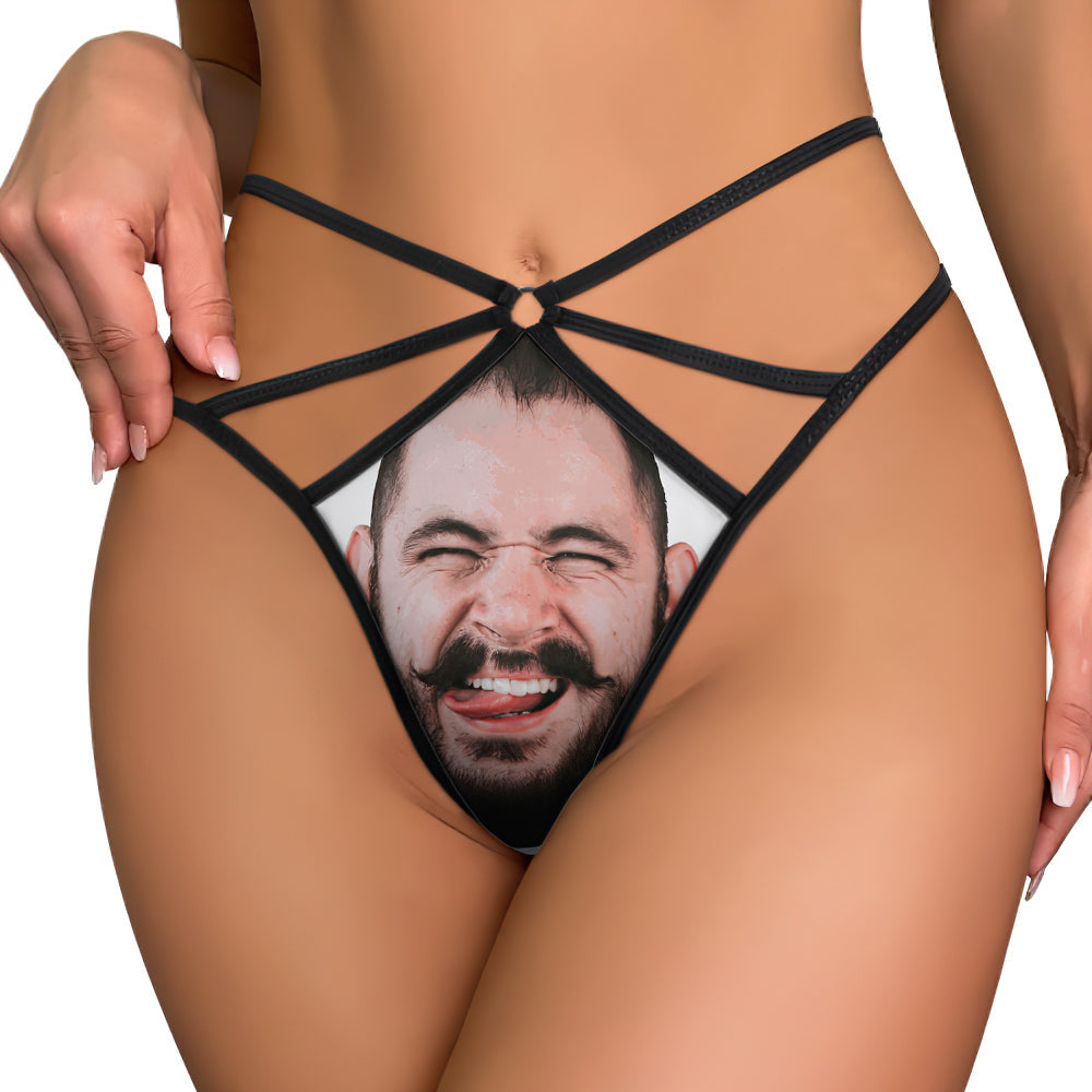 Custom Face Thong Women's Custom Printed Face Sexy Funny Thong-Blongser