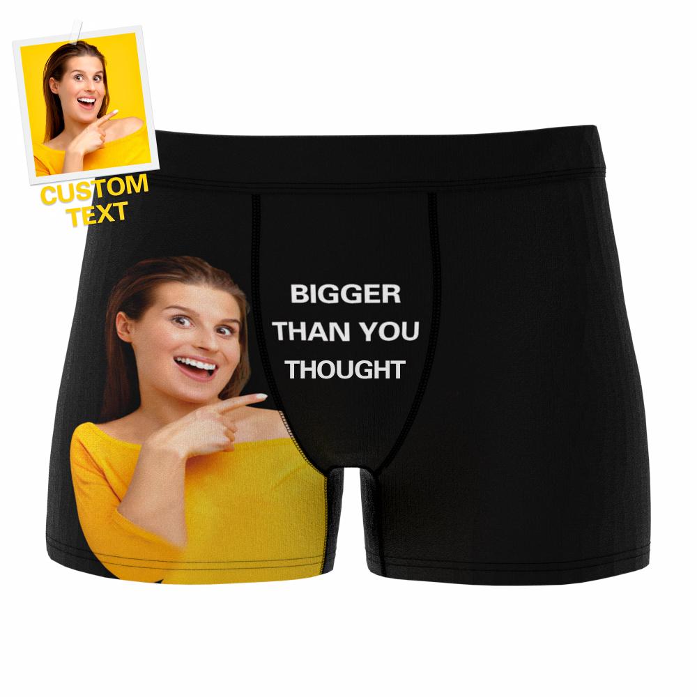 Custom Photo Boxer Shorts Personalized Text Underwear - 3 Colors-Blongser