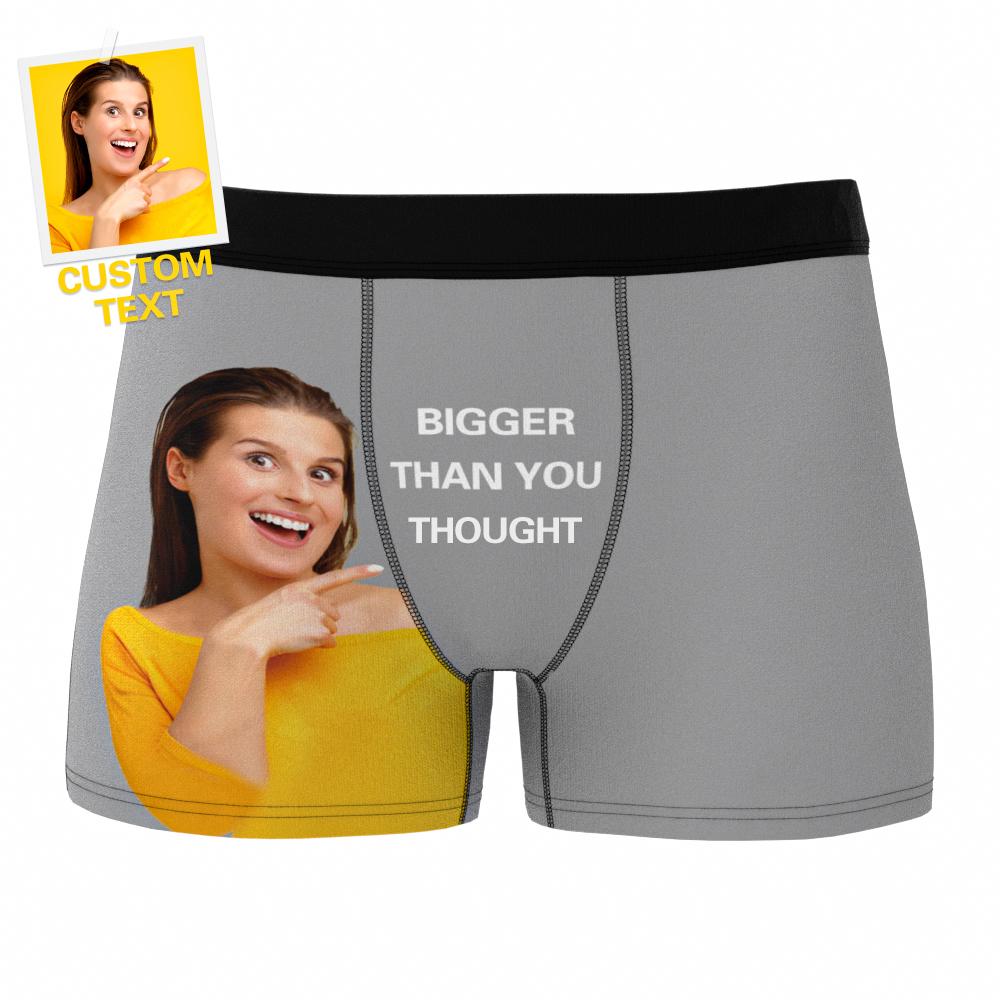 Custom Photo Boxer Shorts Personalized Text Underwear - 3 Colors-Blongser