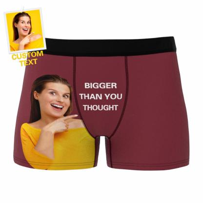 Custom Photo Boxer Shorts Personalized Text Underwear - 3 Colors-Blongser