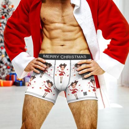 Custom Photo Boxer Santa Claus Face Underwear Couple Gifts Christmas Gift AR View-Blongser
