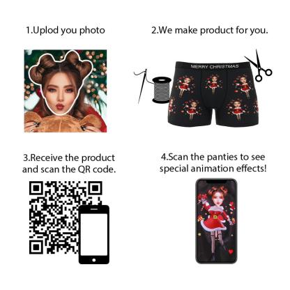Custom Photo Boxer Santa Claus Face Underwear Couple Gifts Christmas Gift AR View-Blongser