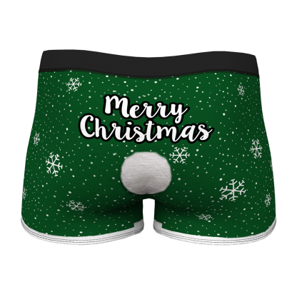 Custom Face Christmas Underwear Men's Boxers Briefs-Blongser