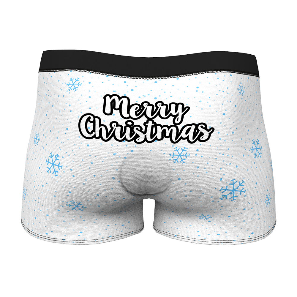 Custom Face Christmas Underwear Men's Boxers Briefs-Blongser