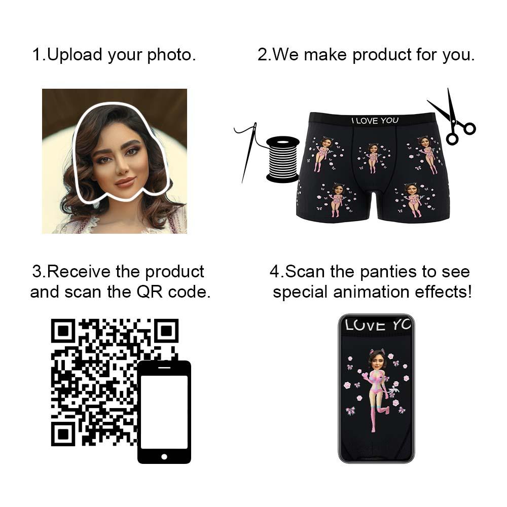 Custom Photo Boxer Catwoman Underwear Men's Underwear Gift For Boyfriend AR View Valentine's Day Gift-Blongser