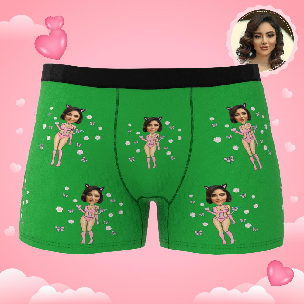 Custom Photo Boxer Catwoman Underwear Men's Underwear Gift For Boyfriend AR View Valentine's Day Gift-Blongser