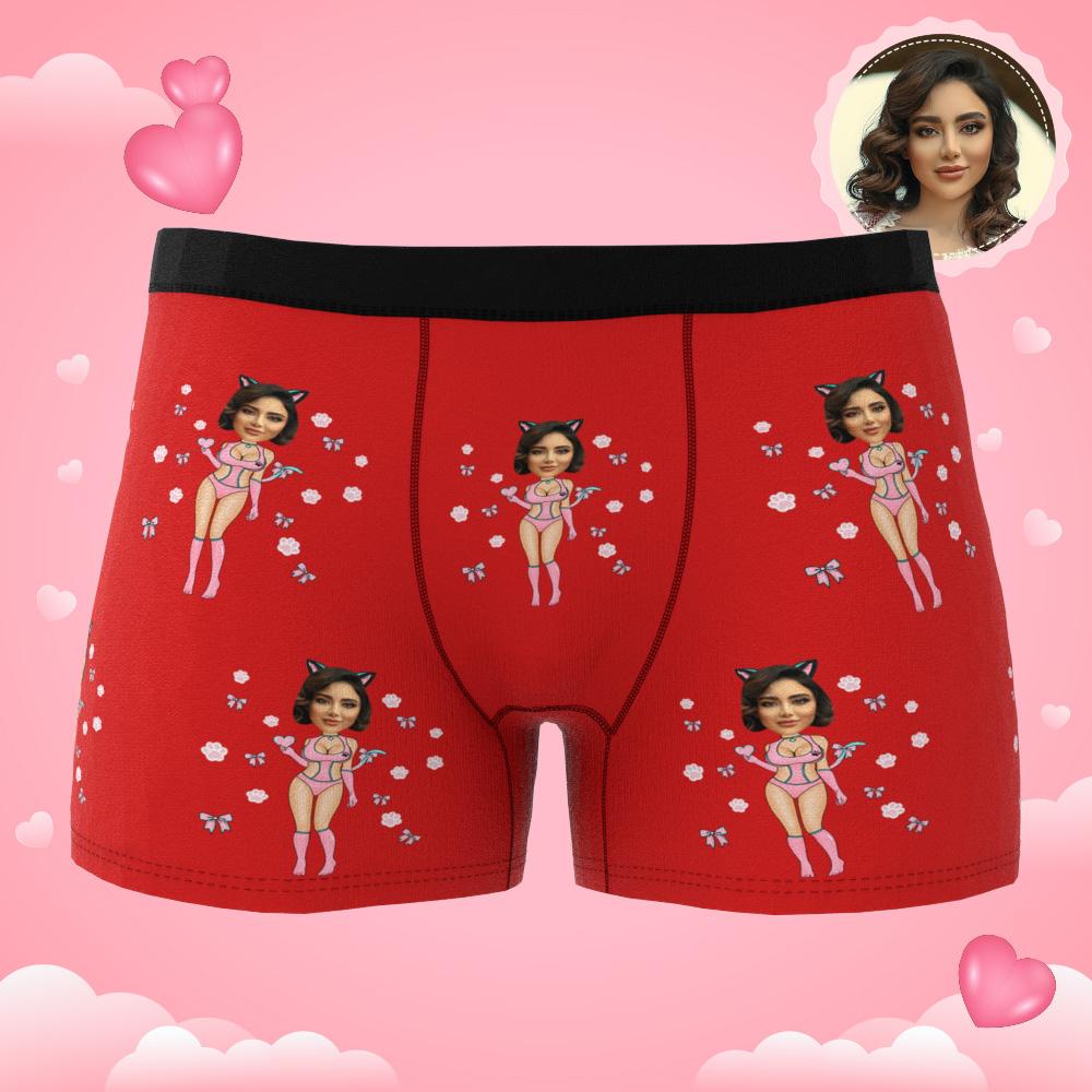 Custom Photo Boxer Catwoman Underwear Men's Underwear Gift For Boyfriend AR View Valentine's Day Gift-Blongser