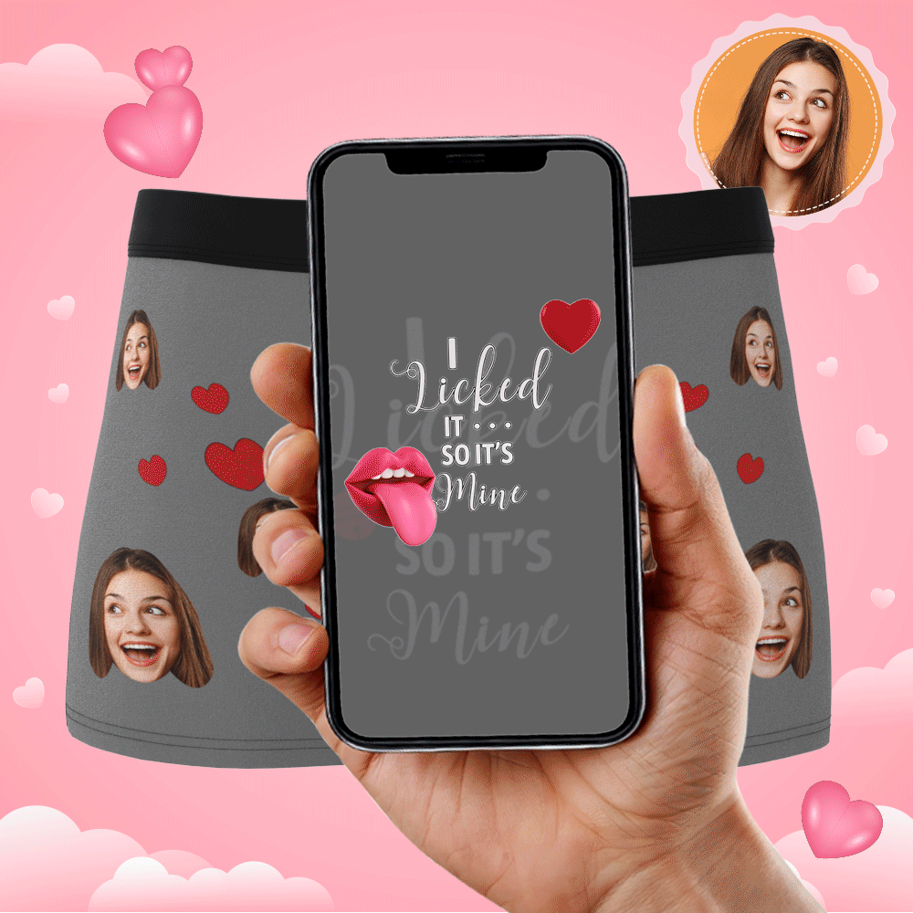 Custom Photo Boxer, Funny Face Boxer It's Mine AR View-Blongser