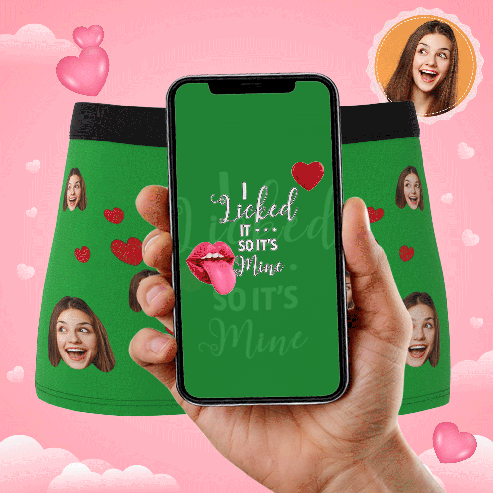 Custom Photo Boxer, Funny Face Boxer It's Mine AR View-Blongser