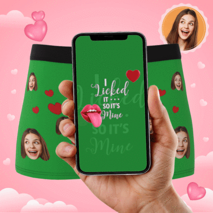 Custom Photo Boxer, Funny Face Boxer It's Mine AR View-Blongser
