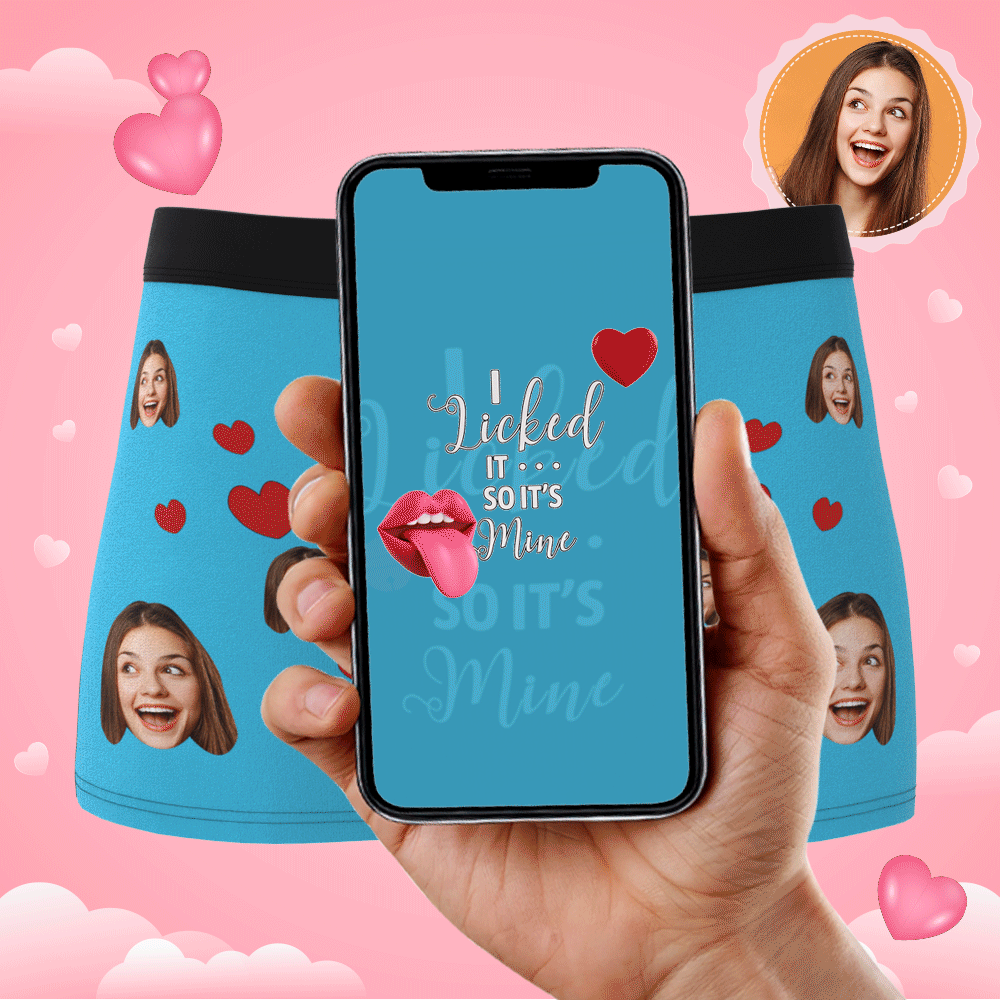 Custom Photo Boxer, Funny Face Boxer It's Mine AR View-Blongser