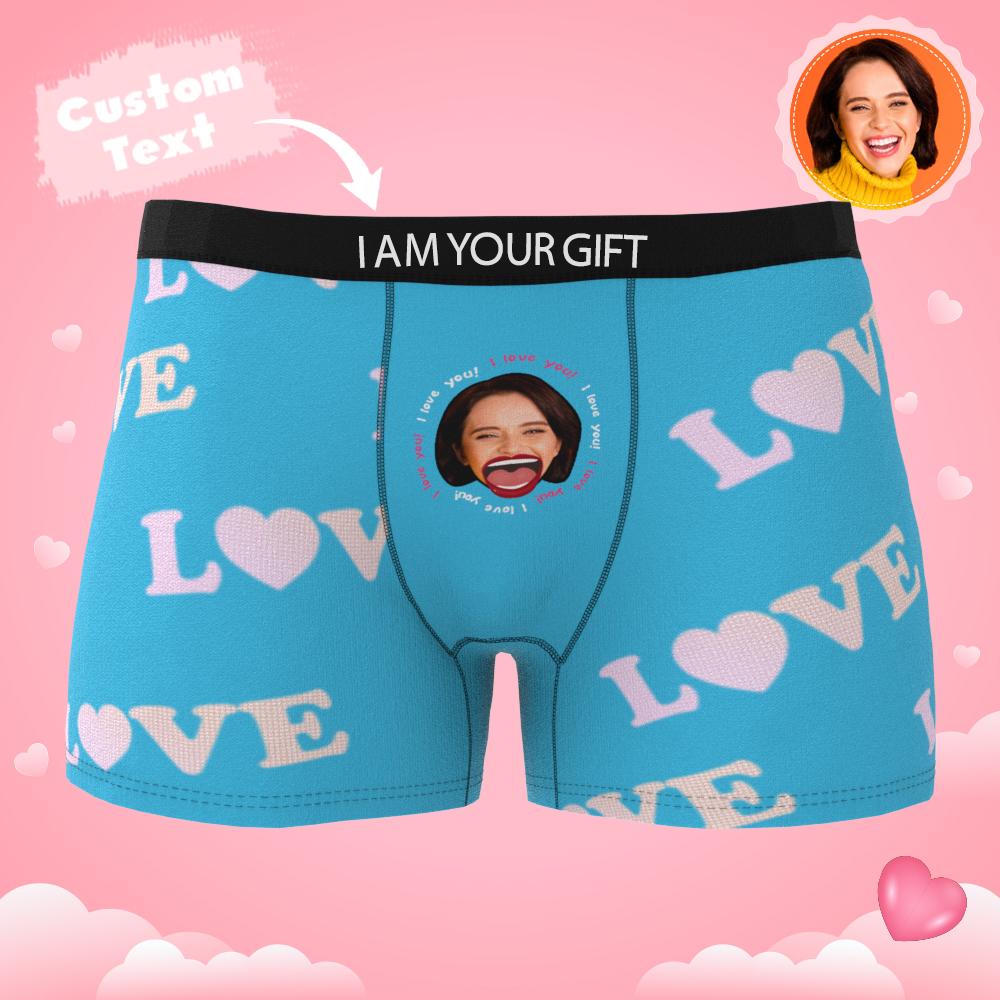 Custom Photo Boxer Kiss Underwear Men's Underwear Gift For Boyfriend AR View-Blongser