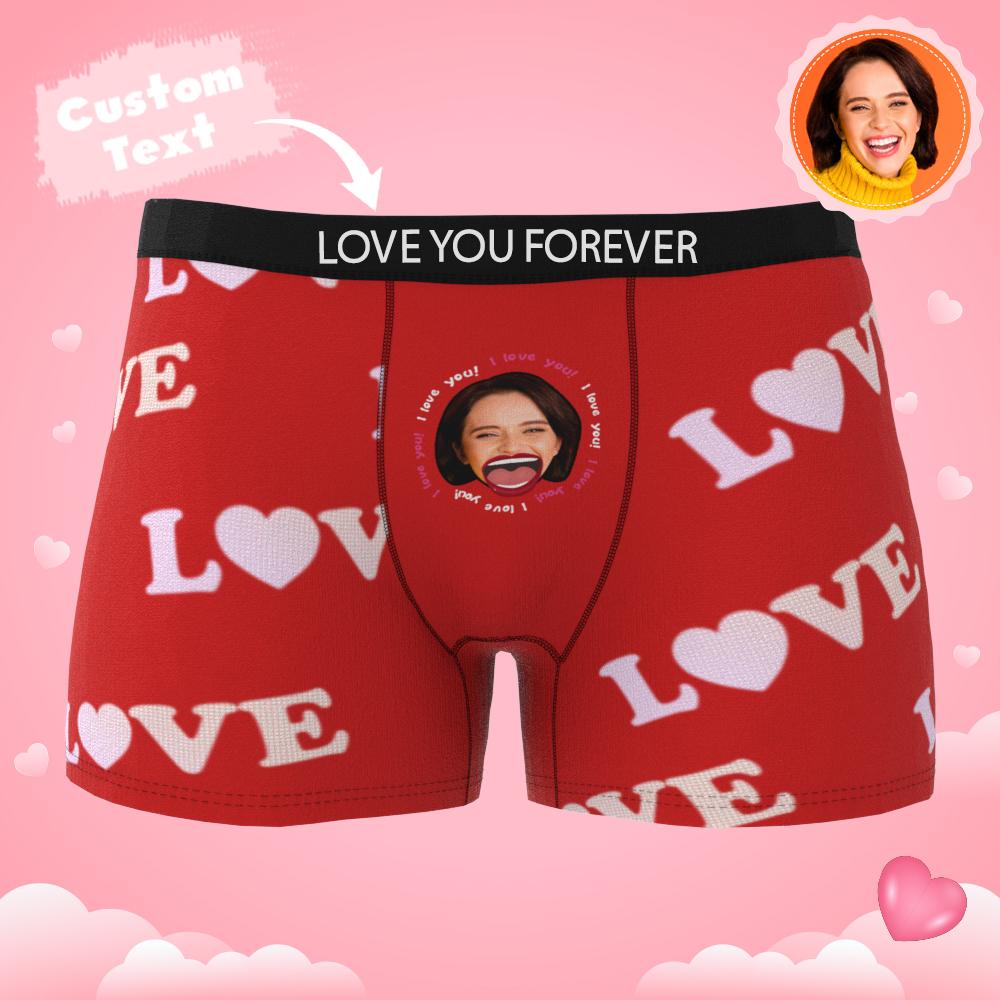 Custom Photo Boxer Kiss Underwear Men's Underwear Gift For Boyfriend AR View-Blongser