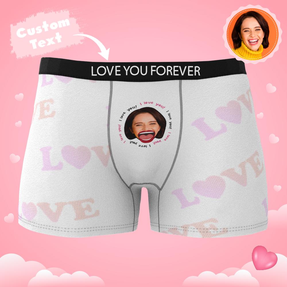 Custom Photo Boxer Kiss Underwear Men's Underwear Gift For Boyfriend AR View-Blongser