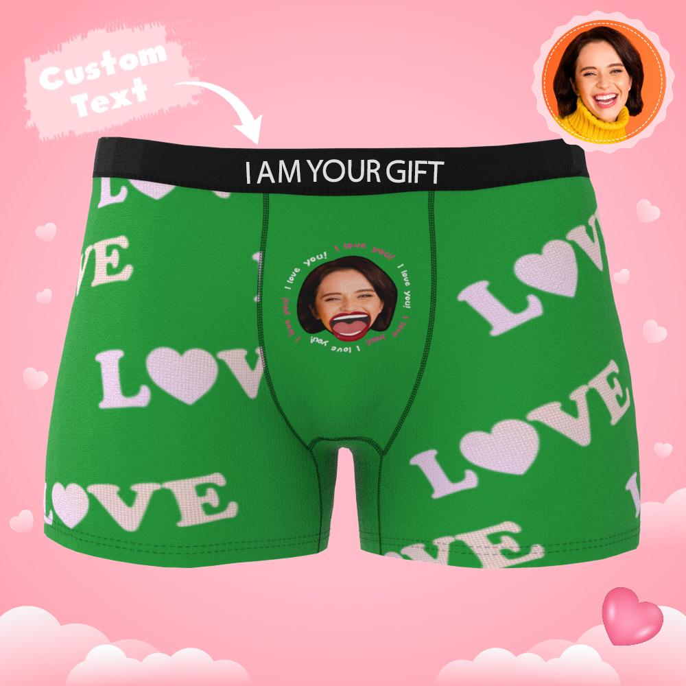 Custom Photo Boxer Kiss Underwear Men's Underwear Gift For Boyfriend AR View-Blongser