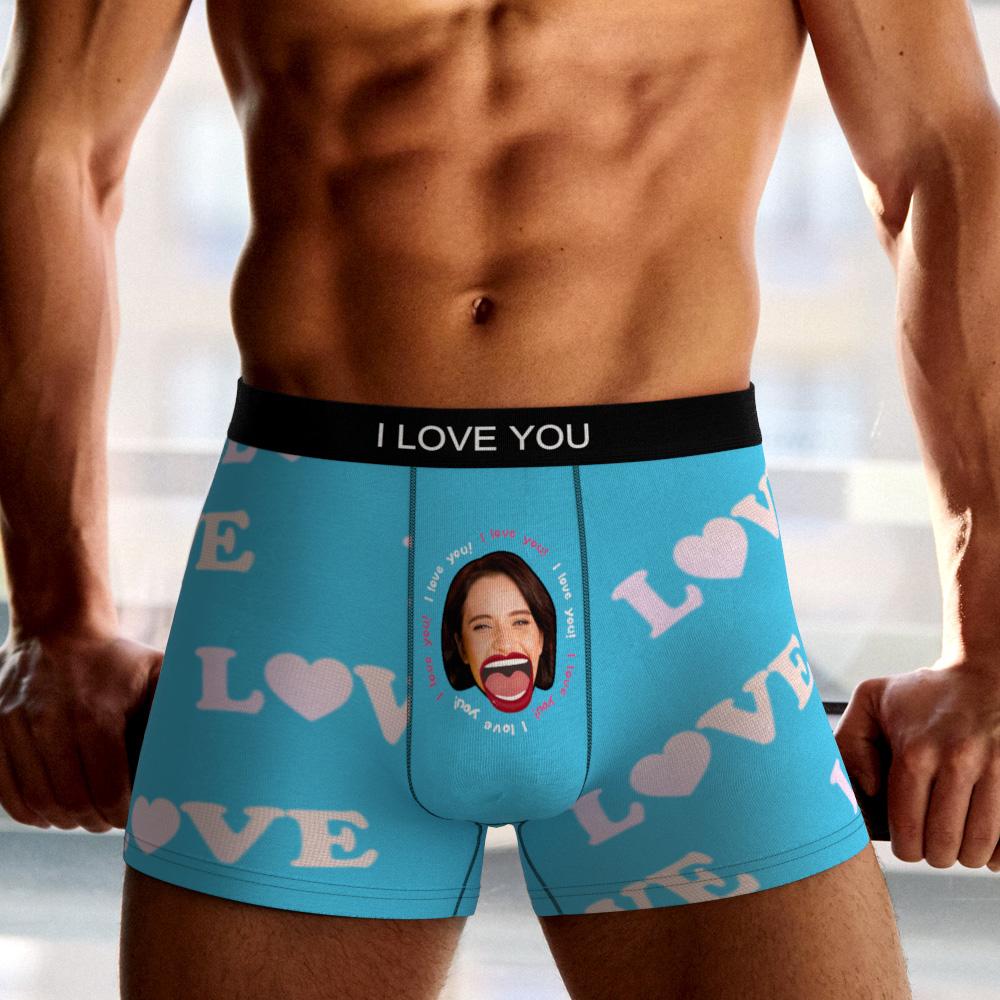 Custom Photo Boxer Kiss Underwear Men's Underwear Gift For Boyfriend AR View-Blongser
