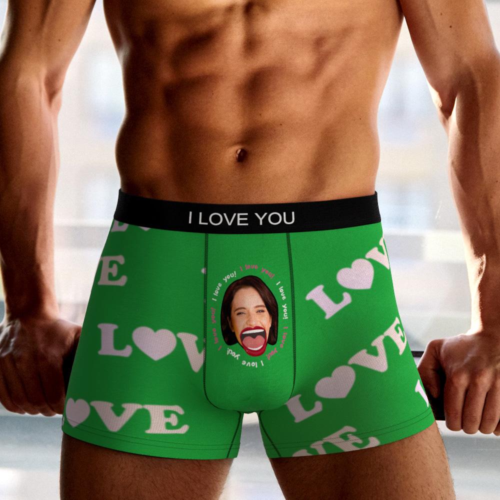 Custom Photo Boxer Kiss Underwear Men's Underwear Gift For Boyfriend AR View-Blongser