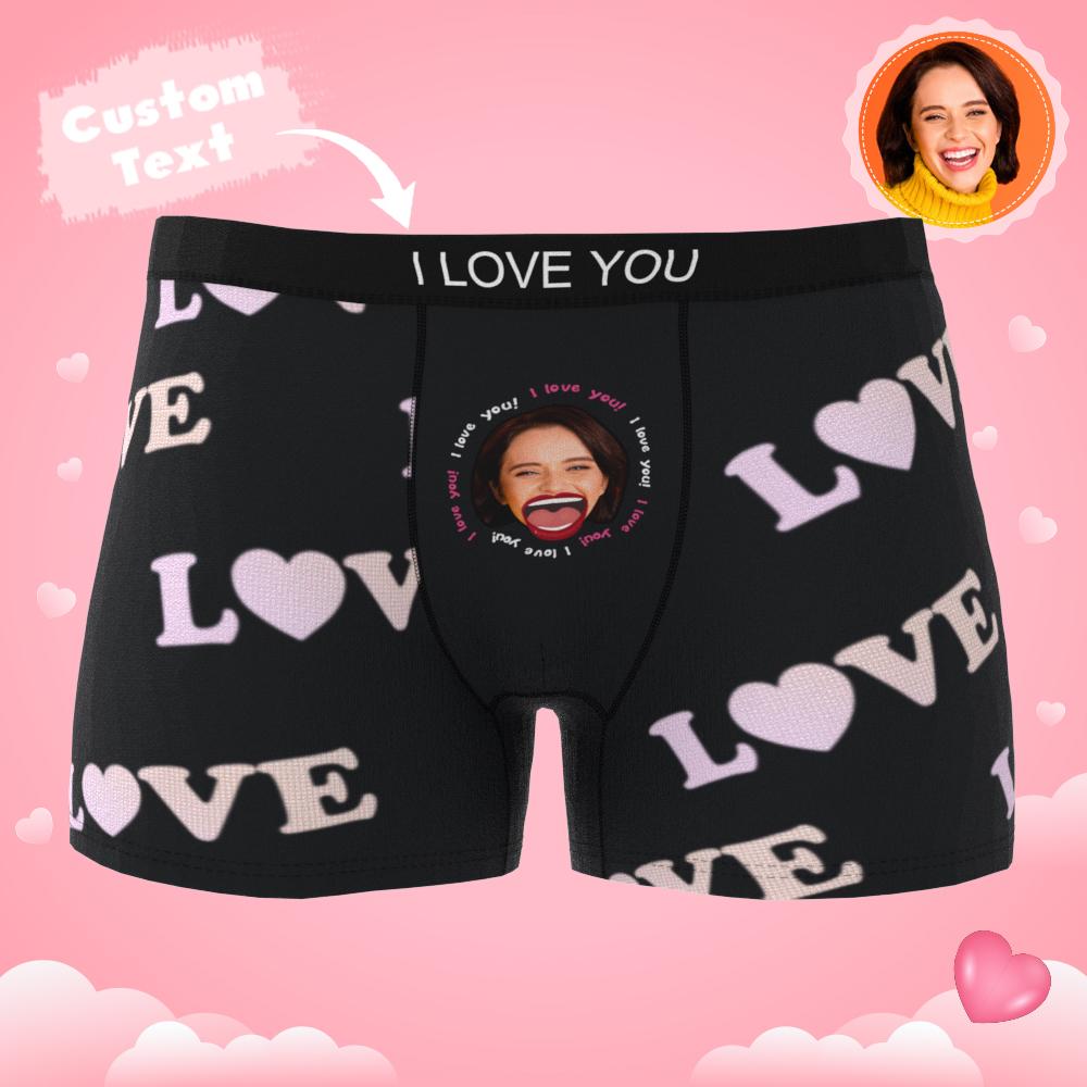 Custom Photo Boxer Kiss Underwear Men's Underwear Gift For Boyfriend AR View-Blongser