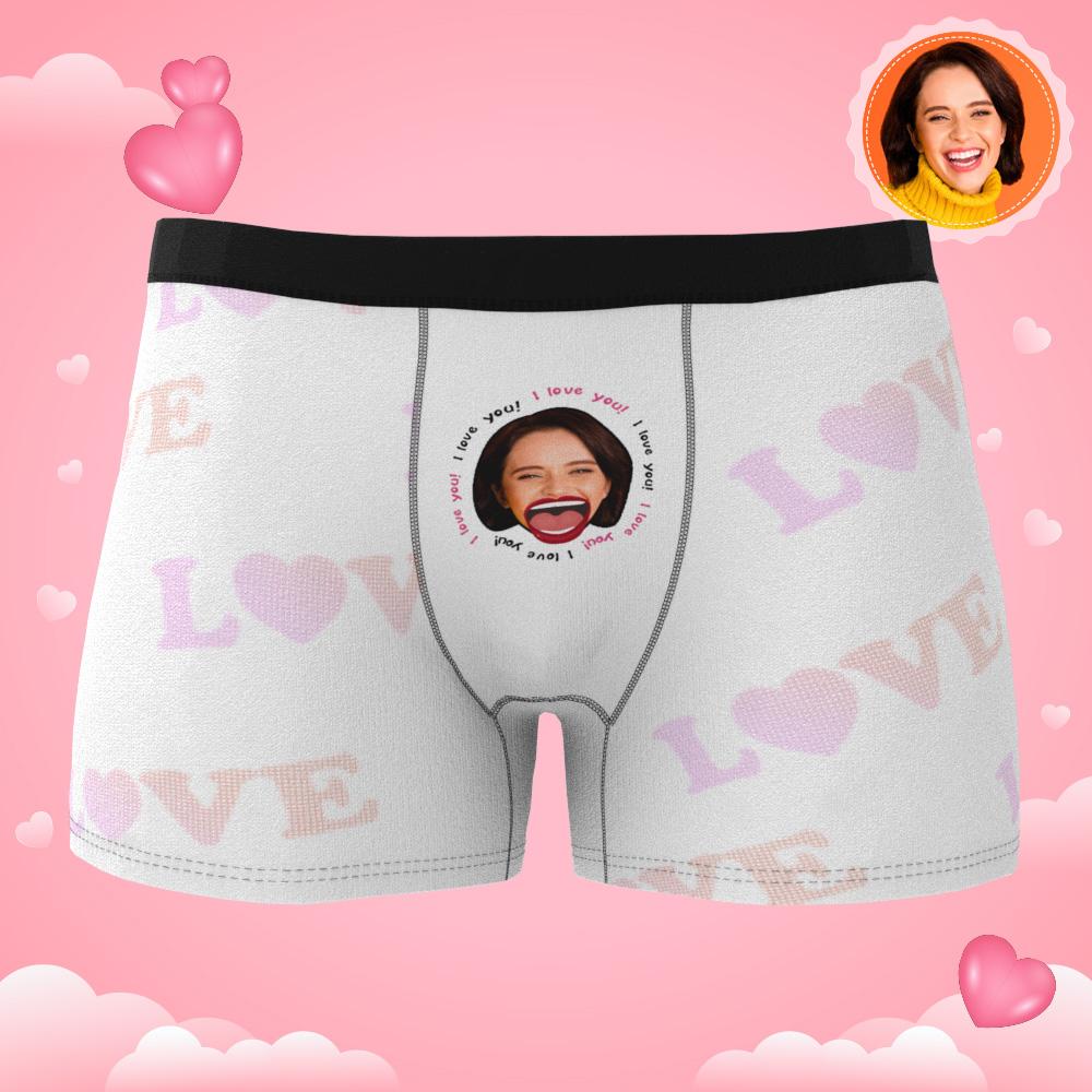 Custom Photo Boxer Kiss Underwear Men's Underwear Gift For Boyfriend AR View-Blongser
