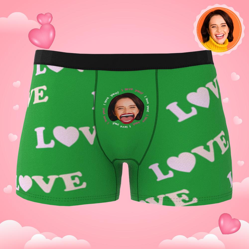Custom Photo Boxer Kiss Underwear Men's Underwear Gift For Boyfriend AR View-Blongser