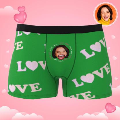 Custom Photo Boxer Kiss Underwear Men's Underwear Gift For Boyfriend AR View-Blongser