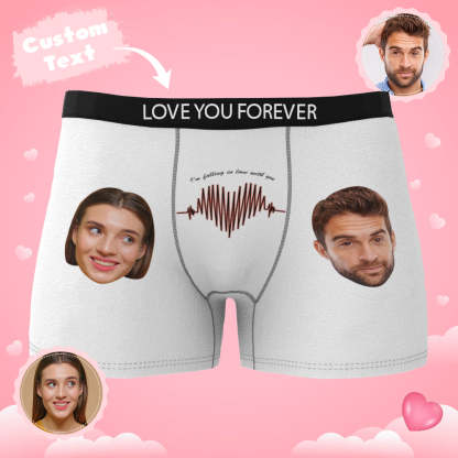 Custom Photo Boxer Electrocardiogram Underwear Men's Underwear Gift For Boyfriend AR View-Blongser