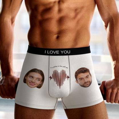 Custom Photo Boxer Electrocardiogram Underwear Men's Underwear Gift For Boyfriend AR View-Blongser