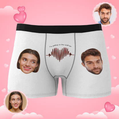 Custom Photo Boxer Electrocardiogram Underwear Men's Underwear Gift For Boyfriend AR View-Blongser