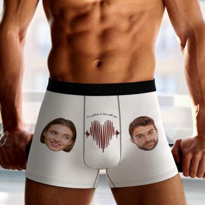 Custom Photo Boxer Electrocardiogram Underwear Men's Underwear Gift For Boyfriend AR View-Blongser