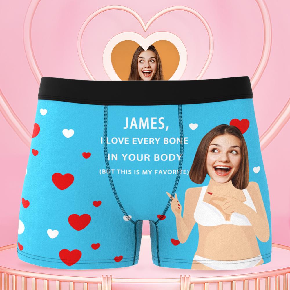 Custom Photo Boxer Funny Face Underwear Gifts for Husband/Him - Men's-Blongser