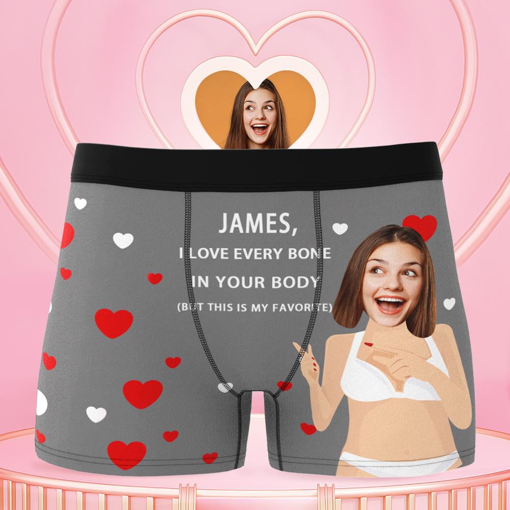 Custom Photo Boxer Funny Face Underwear Gifts for Husband/Him - Men's-Blongser
