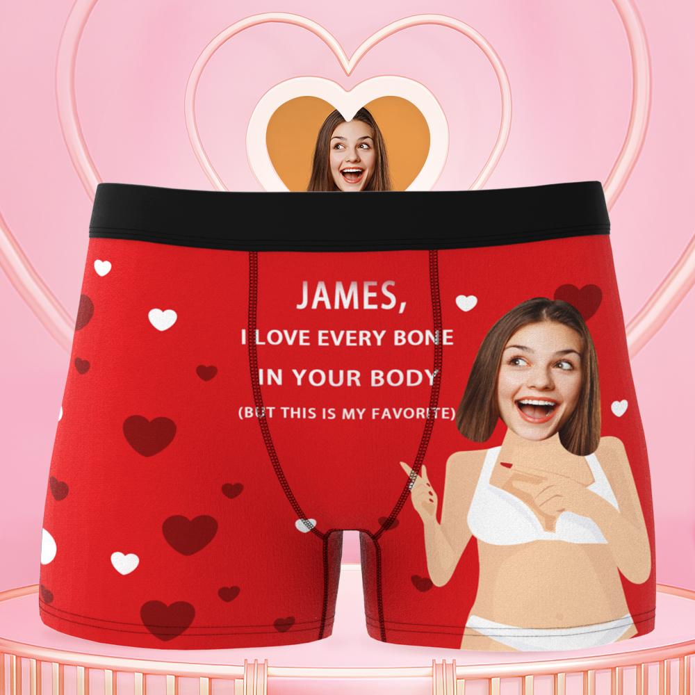 Custom Photo Boxer Funny Face Underwear Gifts for Husband/Him - Men's-Blongser