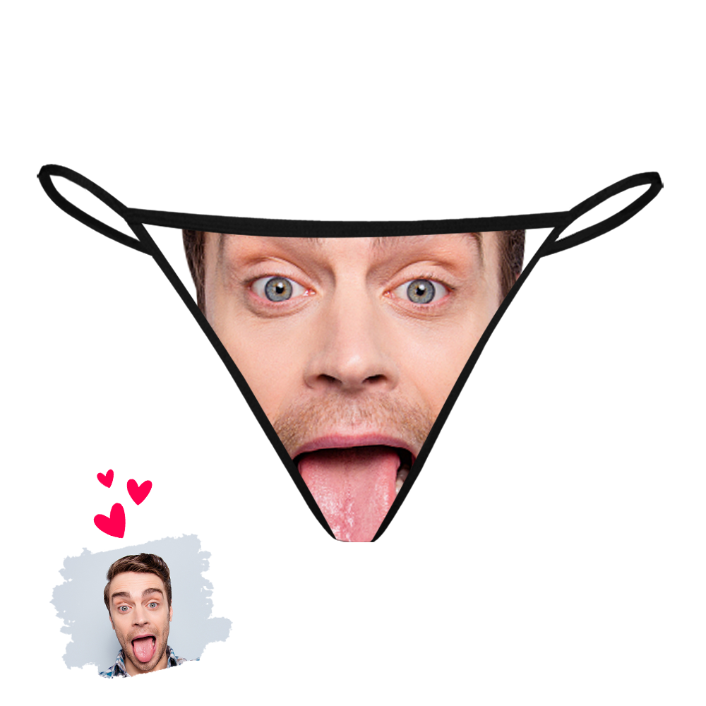 Photo Custom Personalized Thong Panties Women's Custom Printed Face Thong Pantie Sexy Funny Underwear Customized Lingerie Gift For Her-Blongser