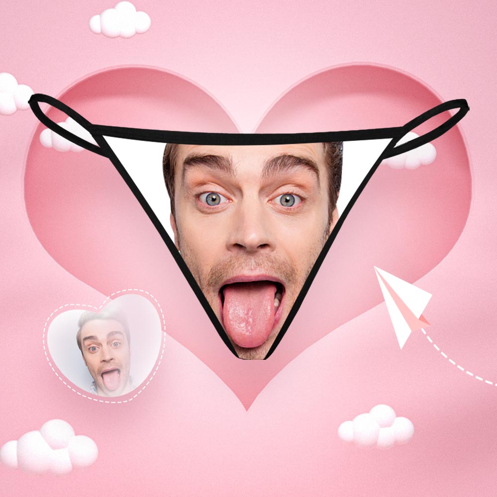 Photo Custom Personalized Thong Panties Women's Custom Printed Face Thong Pantie Sexy Funny Underwear Customized Lingerie Gift For Her-Blongser