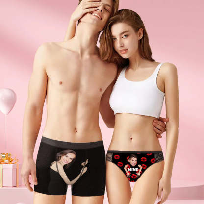 Custom Face Matching Underwear for Couples You are Mine Valentine's Day Gift for Lovers-Blongser