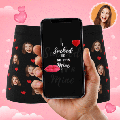 Personalized Funny Face Custom Waistband Text Boxer Gift For Men-it's Mine AR View-Blongser